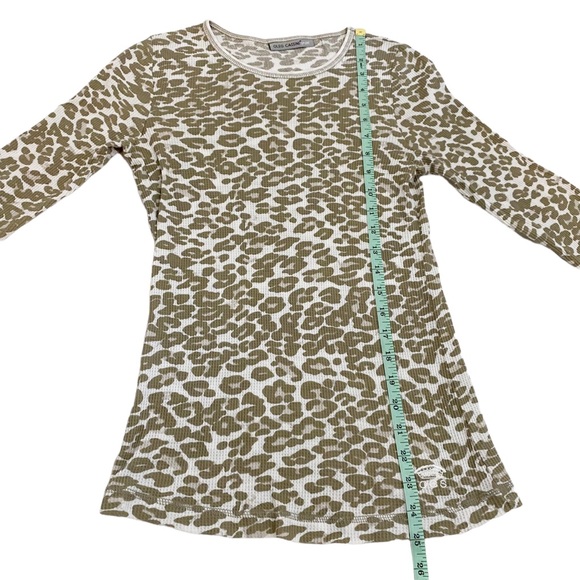 Oleg Cassini Sport Leopard Print Thermal Waffle Knit Top, Size Small - Picture 7 of 10